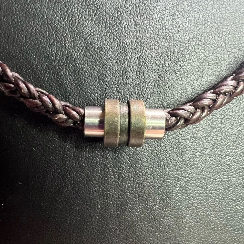 Urban Survival Gear Braided Leather Necklace 18” D13